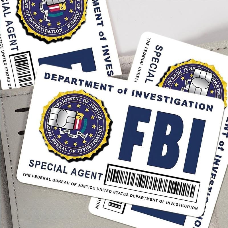 🔥 Zestaw skórek kart Secret Agent: wzory FBI/ICE • Naklejki cosplayowe i upominkowe