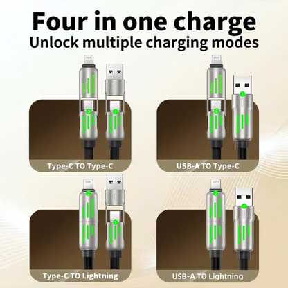 Kabel ładujący USB 4 w 1 mFish szybkie ładowanie MAX 240 W