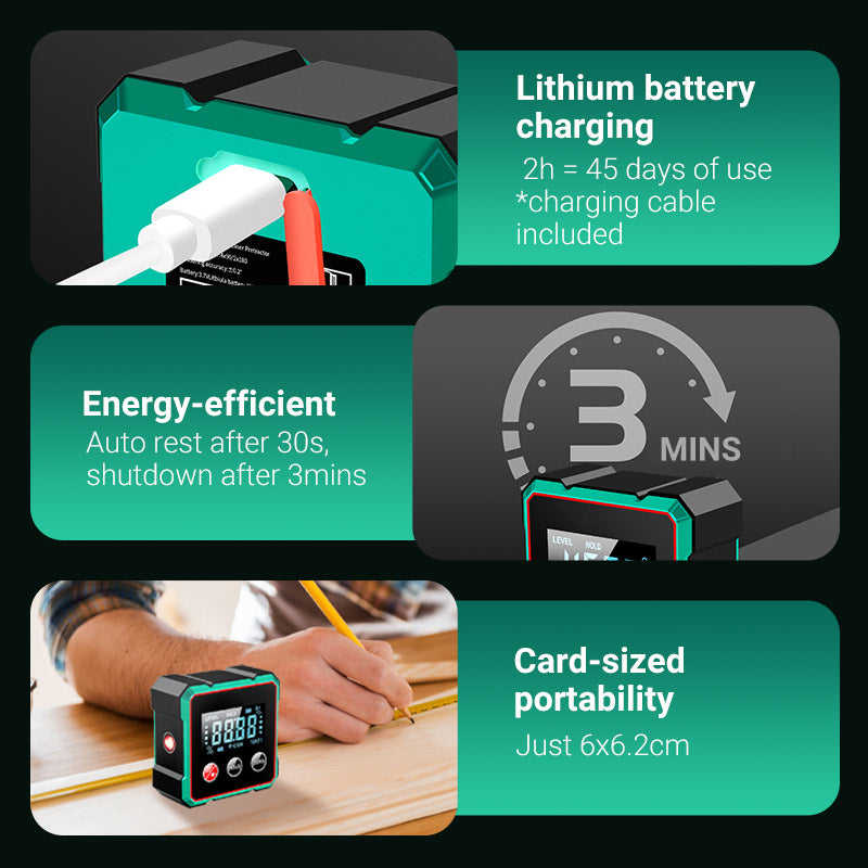 🔥 Magnetyczny Cyfrowy Miernik Kątów z Laserem Elektronicznym