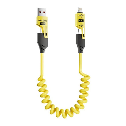 🔥4 w 1 kabel do szybkiego ładowania sprężynowego