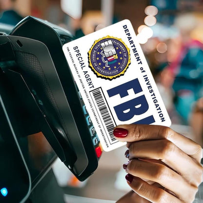 🔥 Zestaw skórek kart Secret Agent: wzory FBI/ICE • Naklejki cosplayowe i upominkowe