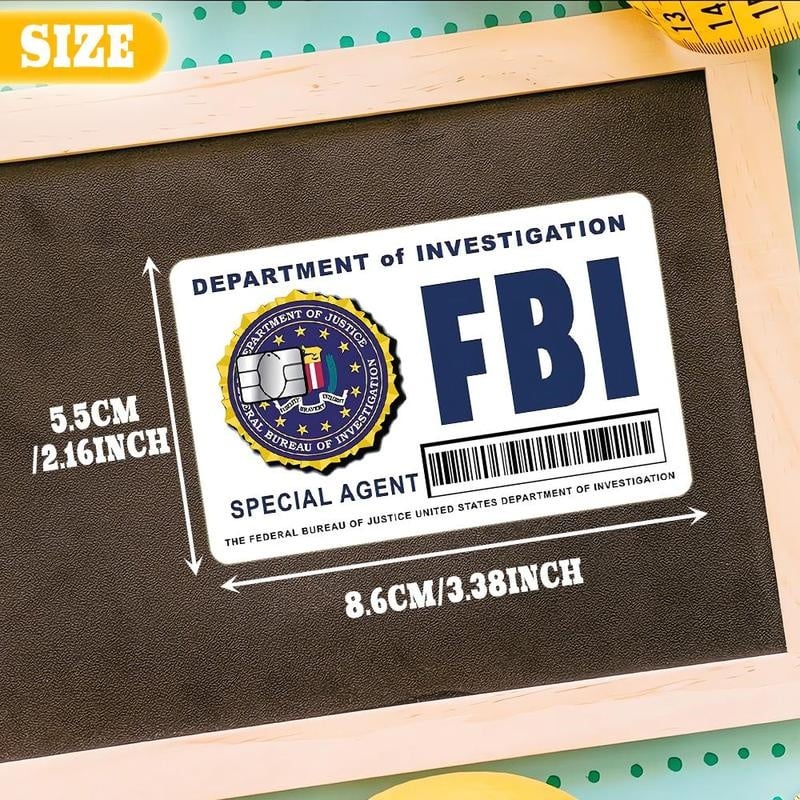 🔥 Zestaw skórek kart Secret Agent: wzory FBI/ICE • Naklejki cosplayowe i upominkowe