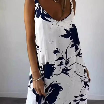 🌸Rochie de damă fără mâneci din bumbac cu motive florale✨