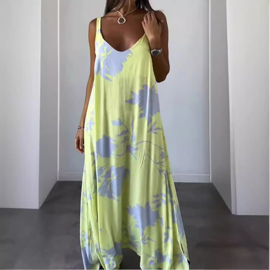 🌸Rochie de damă fără mâneci din bumbac cu motive florale✨