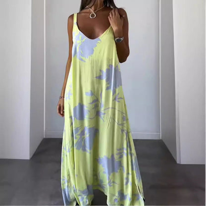 🌸Rochie de damă fără mâneci din bumbac cu motive florale✨